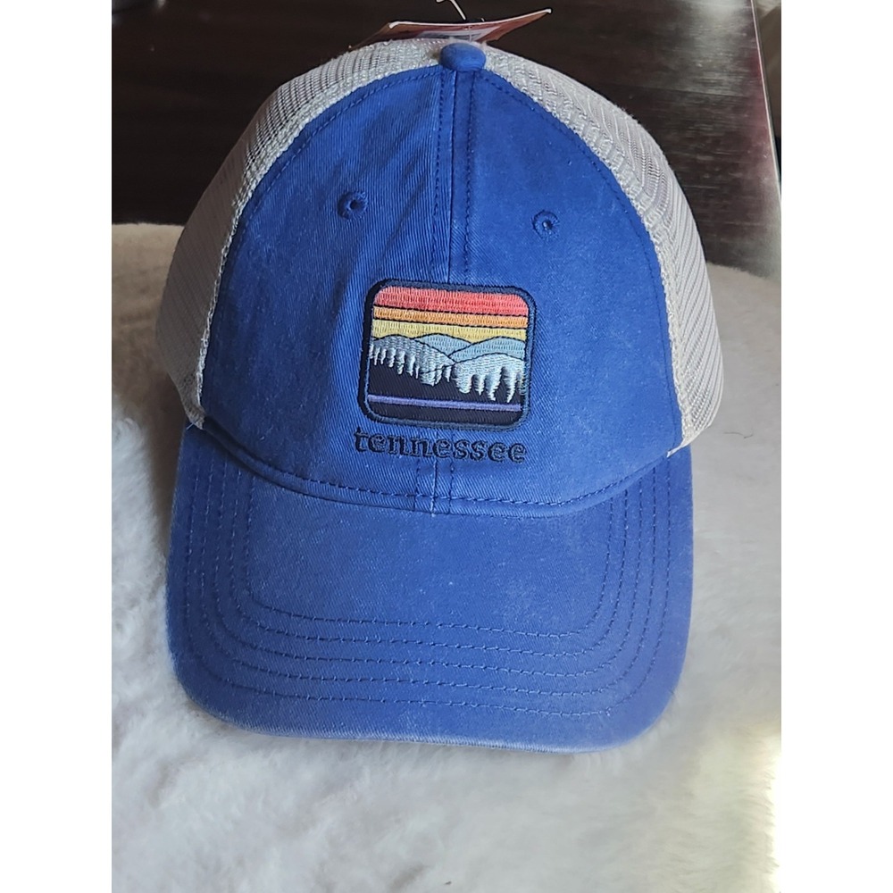 NWT Homefree "Round The Bend" Tennessee Mountain Trucker Hat - Blue/Gray